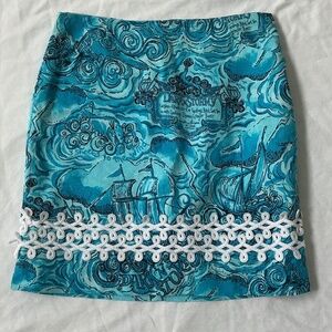 Lilly Pulitzer sz 0 Roslyn Skirt Dark and Stormy